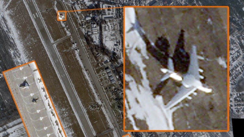 Як выглядаў расейскі самалёт А-50 у Мачулішчах да імавернага падрыву. Фота са спадарожніка
