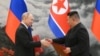 Володимир Путін і Кім Чен Ин під час зустрічі в Пхеньяні, 19 червня 2024 року
