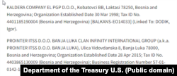 SAD stavila na 'crnu listu' kompanije za koje tvrde da su povezani sa porodicom Dodik