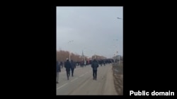 Протесты в январе 2022 года в Кызылорде. Скриншот видео