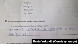 Odgovori na maturskom testu u viber grupi tokom polaganja, Podgorica, april 2023.