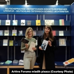 Barbara Delać i Jana Radičević na sajmu knjiga u Lajpcigu, Njemačka