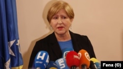 Valerija Galić, predsjednica Ustavnog suda BiH na konferenciji za medije u Sarajevu 2. marta 2023.