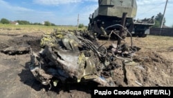 Debris from the midair crash in Ukraine's Zhytomyr region.
