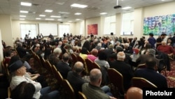 Armenia - Archbishop Bagrat Galstanian meets writers, artists and other intellectuals in Yerevan, May 18, 2024.