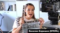 Актрисата Силвия Петкова по време на снимките на сериала "Пътят на честта"