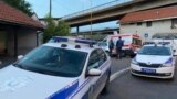 Vozila policije i hitne pomoći u blizini mesta sudara dva voza, Beograd, 17. maj 2023.