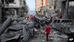 Shkatërrimet në Qytetin e Gazës pas sulmeve ajrore izraelite. 9 tetor 2023.