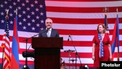Armenia - Deputy Prime Minister Mher Grigorian speaks during an Independence Day reception at the U.S. Embassy in Yerevan, June 29, 2023.