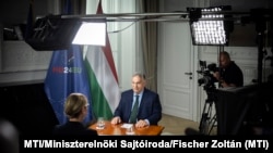 Orbán Viktor miniszterelnök interjút ad az M1 aktuális csatornának Brüsszelben 2024. július 1-jén