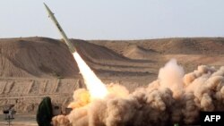 Iran test-fires its home-built surface-to-surface Fateh 110 missile in 2010.