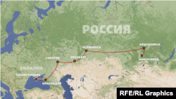 Путь по этапу Наримана Джеляла из аннексированного Крыма в город Минусинск в Сибири