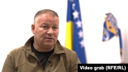 Kosovo Police chief Gazmend Hoxha in conversation with RFE/RL. 