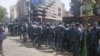 Ոստիկանները Երևանում՝ Ազատության հրապարակին հարակից Թումանյան փողոցում, 15-ը մայիսի, 2024թ.