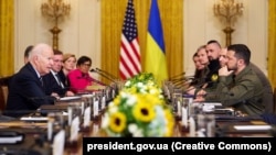 Президент України Володимир Зеленський і президент США Джо Байден (ліворуч). Білий дім. Вашингтон, 21 вересня 2023 року