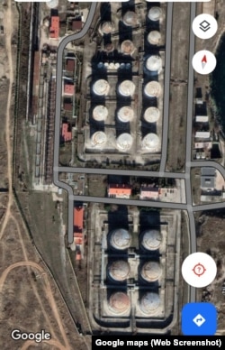 Резервуары в Казачьей бухте Севастополя на Гугл-карте (крупным планом), 29 апреля 2023 года