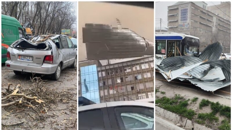 В Бишкеке из-за шквалистого ветра пострадал ряд образовательных учреждений, в городе объявлена ЧС