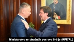 Nenad Nešić i Bratislav Gašić, ministri unutrašnjih poslova BIH i Srbije, Beograd, 9. oktobar 2023. 