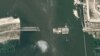 Műholdkép a leomlott Nova Kahovka-i gátról 2023. június 16-án