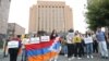 Armenia - Protesters picket the Russian Embassy in Yerevan, August 29, 2023.