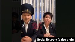 Скриншот видеообращения сотрудников «Кыргызтемиржолу»