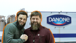 Ибрагим Закриев и Рамзан Кадыров на фоне завода Danone / Коллаж