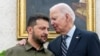 Ukrainian President Volodymyr Zelenskiy (left) with his U.S. counterpart, Joe Biden, while on a visit to the United States this week in a bid to bolster support for Kyiv's fight against the Russian invasion of Ukraine. 