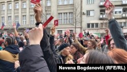 Протест во Белград на кој се бара поништување на изборите, 30 декември 2023.