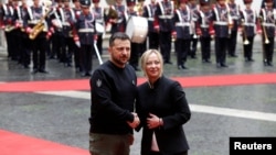 Президент України Володимир Зеленський і прем’єр-міністрка Італії Джорджія Мелоні. Рим, Італія, 13 травня 2023 року