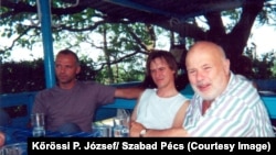 Péterfy Gergely, Háy János és Eörsi István 1990 júniusában Nagyváradon