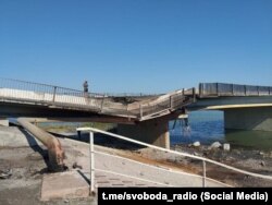 Генический мост, поврежденный ВСУ 6 августа 2023 года