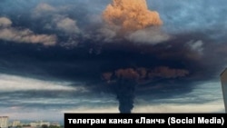 Севастополдогу мунай кампасындагы өрт. Крым, 1-май, 2023-жыл