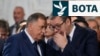 Udhëheqësi i serbëve të Bosnjës, Millorad Dodik, dhe presidenti serb, Aleksandar Vuçiq. Beograd, 8 qershor 2024.