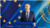 Специальный посланник Евросоюза по санкциям Дэвид О'Салливан на пресс-брифинге. Астана, 18 июня 2024 года