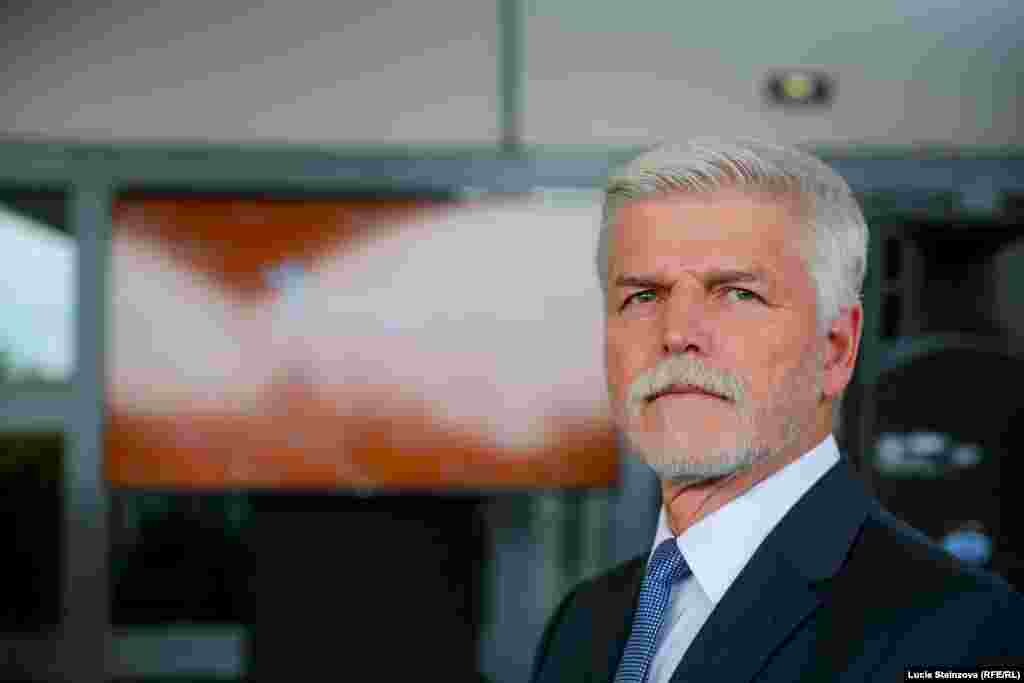 CZECH REPUBLIC -- Czech President Petr Pavel visits RFE/RL headquarters in Prague on June 14, 2023.