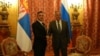 Serbian Deputy Prime Minister Aleksandar Vulin (left) meets with Russian Foreign Minister Sergei Lavrov on August 14. 