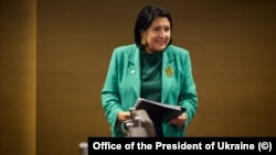 საქართველოს პრეზიდენტი სალომე ზურაბიშვილი შვეიცარიაში, ბიურგენშტოკში, უკრაინის მშვიდობის სამიტზე. 2024 წლის 15 ივნისი