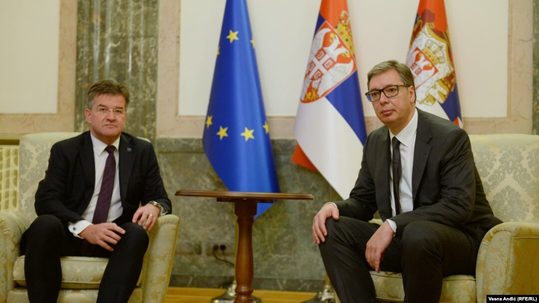 Miroslav Lajčak i Aleksandar Vučić 5. jula 2023.

