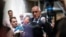 Boyko Borisov, leader of the center-right GERB party, speaks to the media in Sofia on June 9.