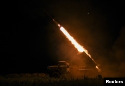 Работа РСЗО "Град" 148 артиллерийской бригады ВСУ в Донецкой области, июнь 2024 года