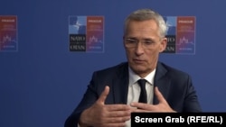 Jens Stoltenberg, generalni sekretar NATO saveza tokom intervjua za RSE u Pragu, 31. maj 2024. 