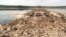 Receded Dnieper River in Ukraine