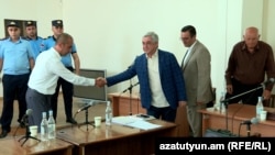 Экс-президент Армении Серж Саргсян в суде. Ереван, 10 августа 2023 г.