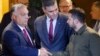 Orbán Viktor magyar kormányfő és Volodimir Zelenszkij ukrán elnök 2023. október 5-én Madridban