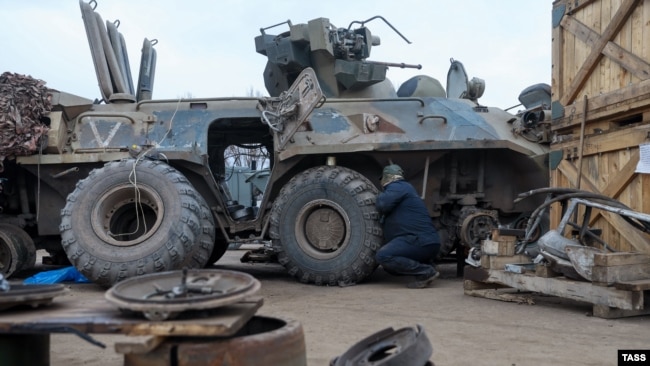 Российская военная техника, подбитая во время боев в Донецкой области Украины, так называемой "ДНР"