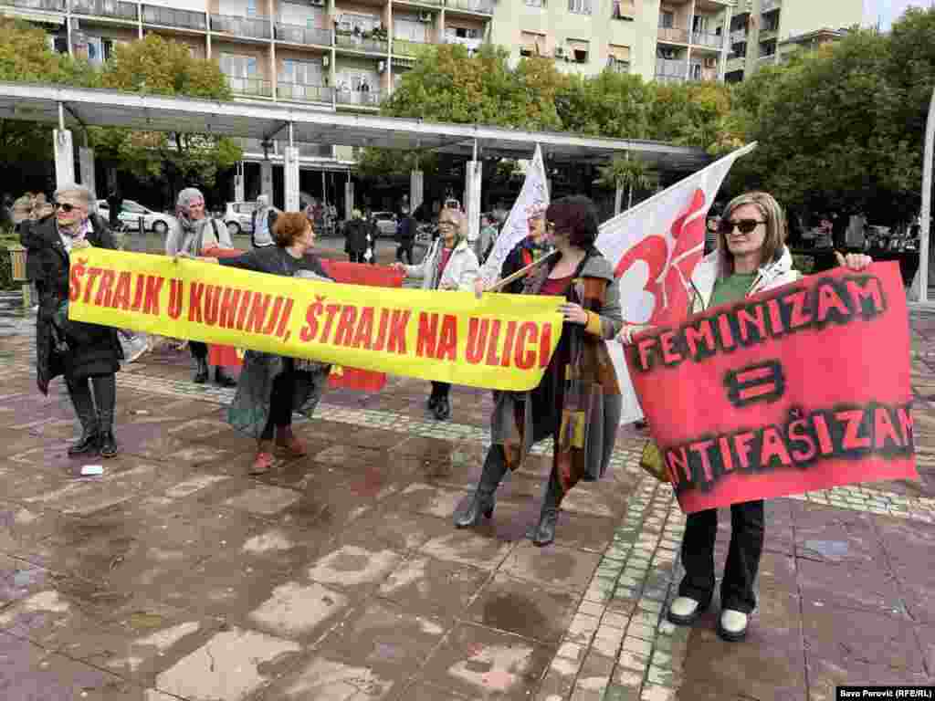 Nga protesta e grave në Podgoricë.