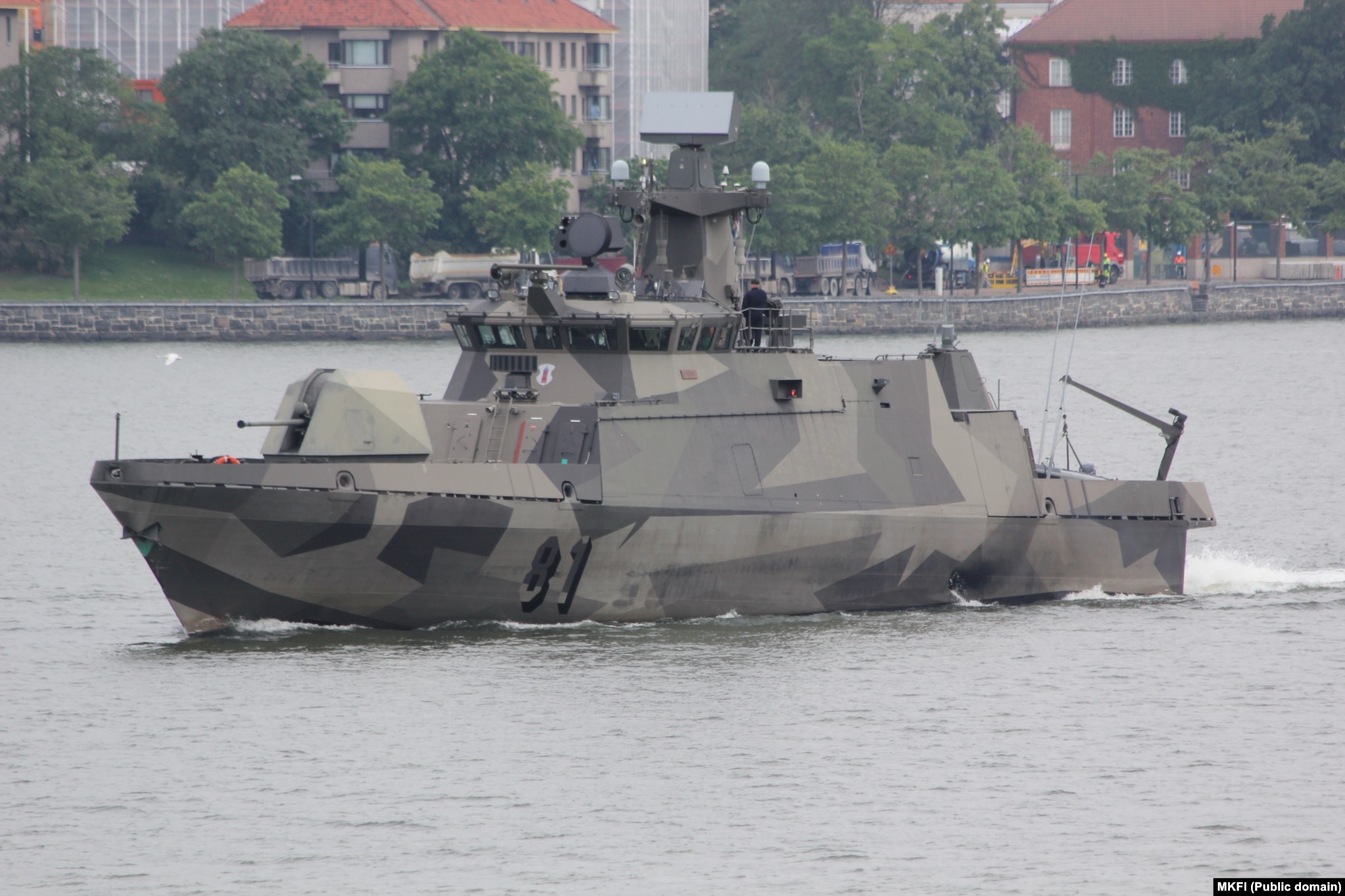 Hamina-Class Missile Boat Four of these attack craft are currently in service in the Finnish Navy. The vessels are made of aluminum and composite materials, making them relatively lightweight and nimble. With a weapons array that includes missiles, an artillery gun, and depth charges, the ships are reportedly able to counter “threats from the air, surface, and underwater.” Finland does not have a submarine fleet. 