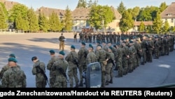 Польские военнослужащие на построении. Польша, 8 июля 2023 года