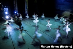 Muromtseva performs during a stage rehearsal at the Hungarian State Opera.