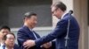 Serbian President Aleksandar Vucic (right) with his Chinese counterpart, Xi Jinping, in Belgrade on May 8. 